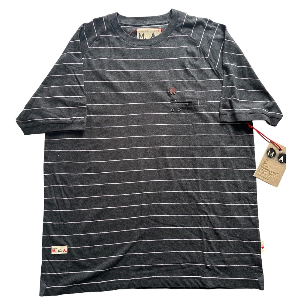 Marshall Artist Modern‎ Tailoring Classic Striped T-Shirt XL Charcoal Casual